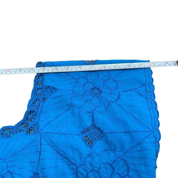 Mexican Blue Knit Embroidered Shirt Blouse Top with Camisole 2 Piece Set Size M - Picture 12 of 16